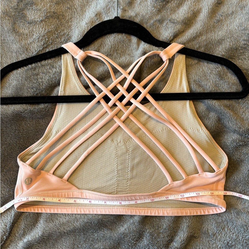 lululemon athletica pink Strappy Sports Bra size 10 - Picture 3 of 5
